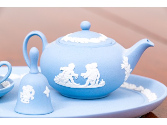 Two Diminutive English Tea Services, Wedgewood And Caverswall