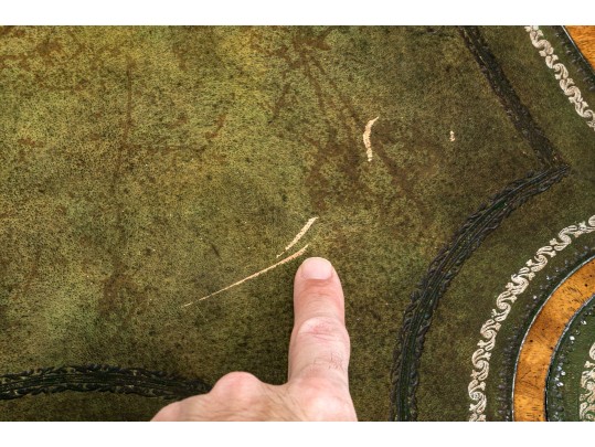 Vintage Maitland Smith Chippendale Mahogany Leather Top Games Table