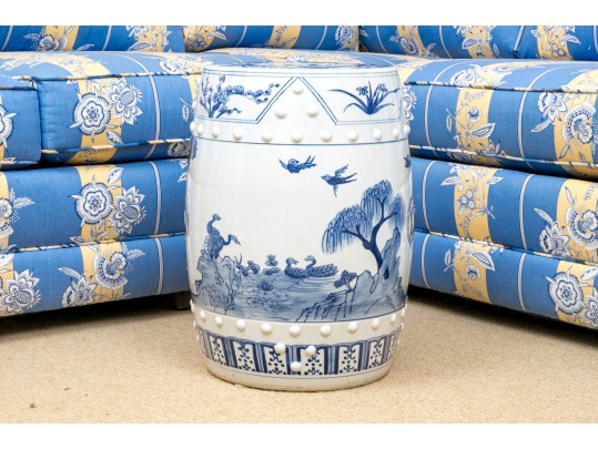 Chinese Blue And White Porcelain Garden Seat