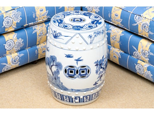 Chinese Blue And White Porcelain Garden Seat