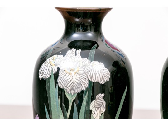 Pair Of Antique Japanese Cloisonne Vases