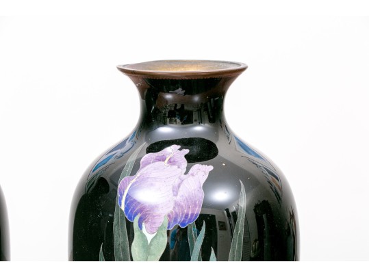 Pair Of Antique Japanese Cloisonne Vases