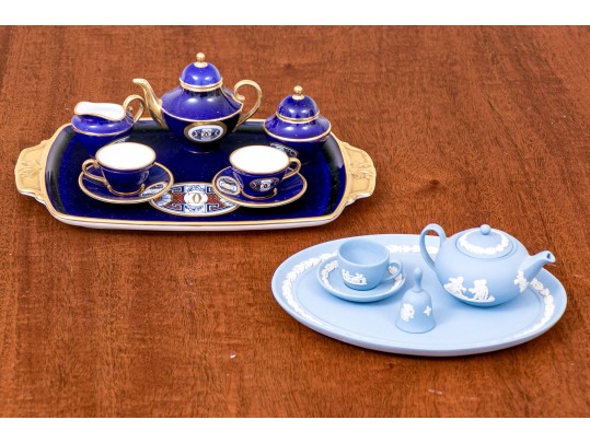 Two Diminutive English Tea Services, Wedgewood And Caverswall