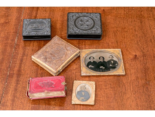Antique Lot Of Daguerrotypes And Ambrotypes, Some With Cases