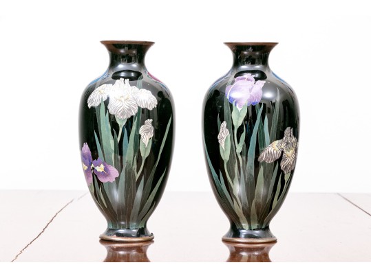 Pair Of Antique Japanese Cloisonne Vases