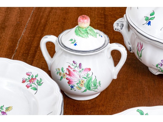 Elegant French, Luneville 15 Piece Porcelain Service