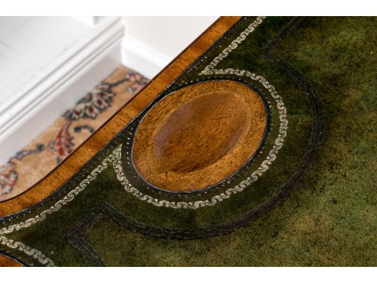 Vintage Maitland Smith Chippendale Mahogany Leather Top Games Table