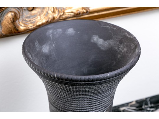 English Wedgewood Basalt Ware Footed Trumpet Vase