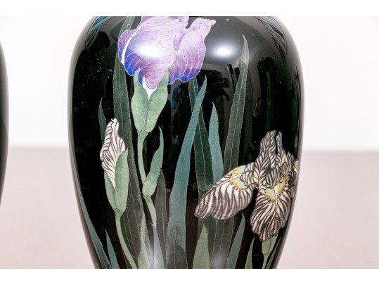 Pair Of Antique Japanese Cloisonne Vases