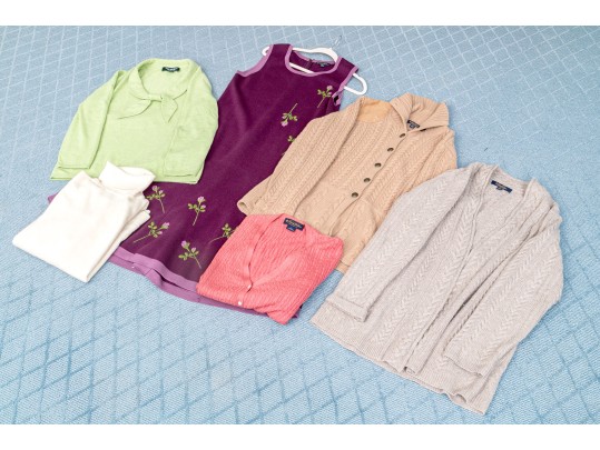 Collection Of Brooks Brothers Cashmere Sweaters Together With One Dress