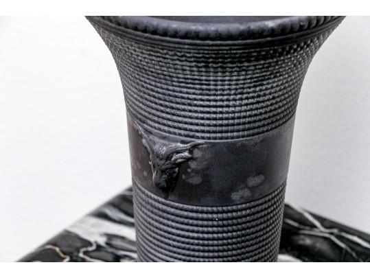 English Wedgewood Basalt Ware Footed Trumpet Vase