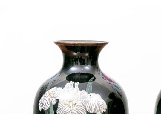 Pair Of Antique Japanese Cloisonne Vases