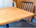 Attractive Iron Base, Butcher Block Top Table 