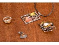 Collection Of Amber Mounted Sterling Jewelry