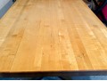 Attractive Iron Base, Butcher Block Top Table 