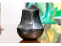 Vintage Santa Clara Style Pottery Vase With Black Glaze