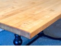 Attractive Iron Base, Butcher Block Top Table 