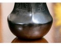 Vintage Santa Clara Style Pottery Vase With Black Glaze