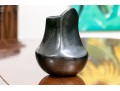 Vintage Santa Clara Style Pottery Vase With Black Glaze