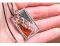 Collection Of Amber Mounted Sterling Jewelry