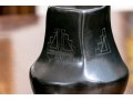 Vintage Santa Clara Style Pottery Vase With Black Glaze