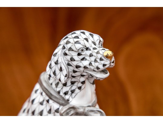 Collection Of Two Herend, Hungarian Porcelain Dogs