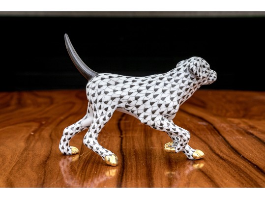 Collection Of Two Herend, Hungarian Porcelain Dogs