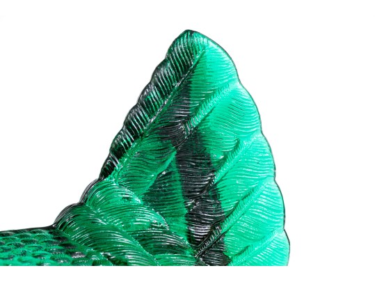 Fantastic Moulded Glass Turkey Form Covered Bowl