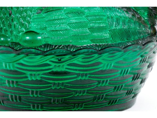 Fantastic Moulded Glass Turkey Form Covered Bowl