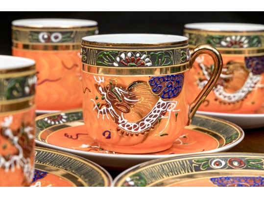 Vintage Japanese Hand Painted Porcelain Tea Set 