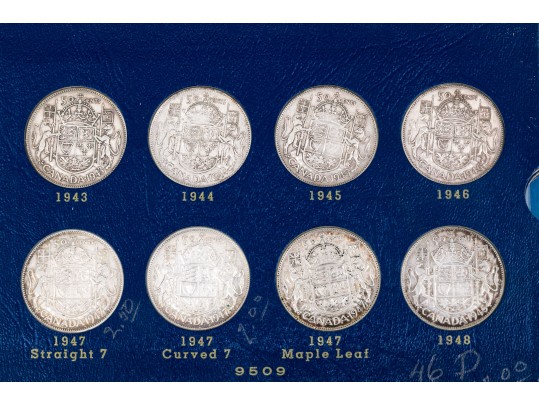 Collection Of 46 Canadian Silver Half Dollars
