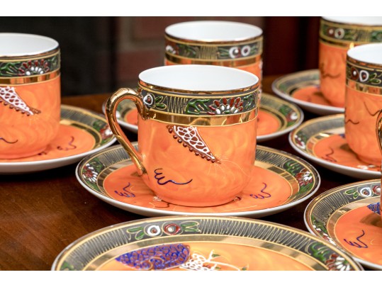 Vintage Japanese Hand Painted Porcelain Tea Set 