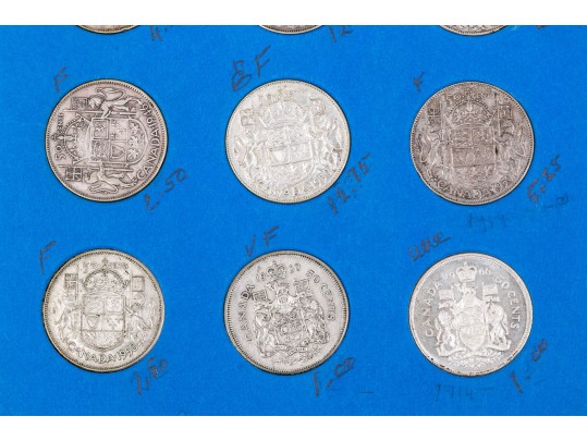 Collection Of 36 Pre-1967 Canadian Silver Half Dollars