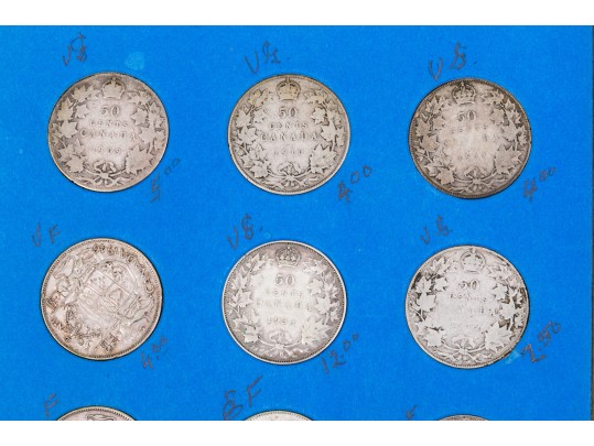 Collection Of 36 Pre-1967 Canadian Silver Half Dollars