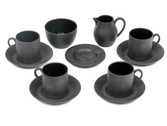 English, Wedgewood Basalt Ware Demitasse Service