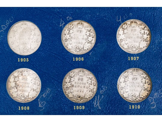Collection Of 33 Canadian Silver Half Dollars, Pre 1940