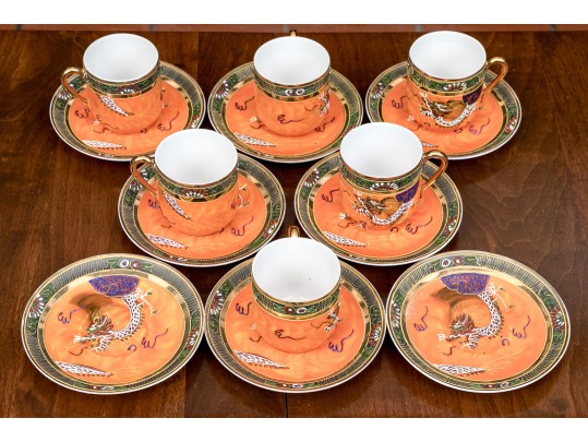 Vintage Japanese Hand Painted Porcelain Tea Set 