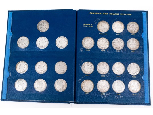 Collection Of 33 Canadian Silver Half Dollars, Pre 1940