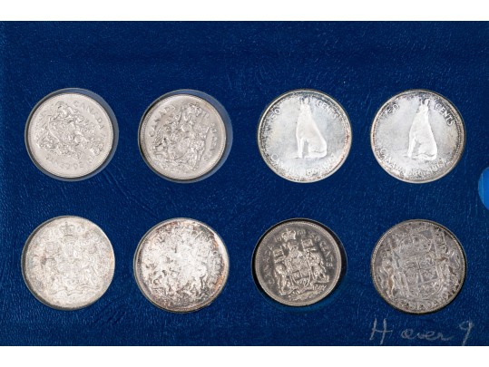 Collection Of 46 Canadian Silver Half Dollars