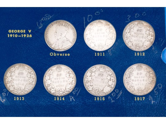 Collection Of 33 Canadian Silver Half Dollars, Pre 1940