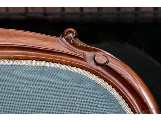 Distinguished Victorian Needlepoint Carved Armchair 