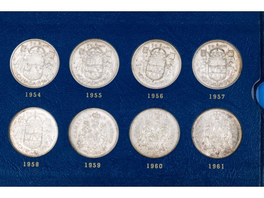 Collection Of 46 Canadian Silver Half Dollars