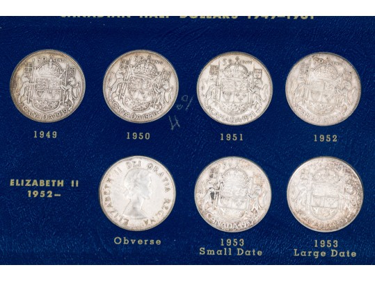 Collection Of 46 Canadian Silver Half Dollars
