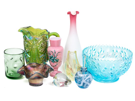 9 Pieces Of Artisanal Glass