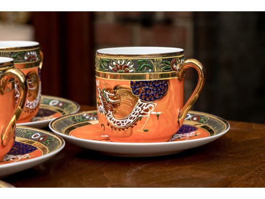 Vintage Japanese Hand Painted Porcelain Tea Set 