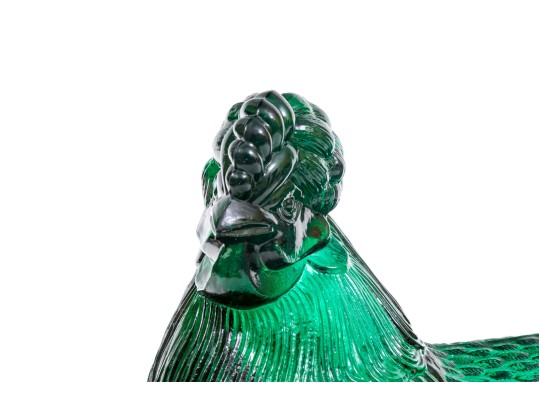 Fantastic Moulded Glass Turkey Form Covered Bowl