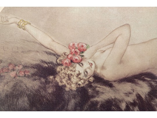 Louis Icart (French, 1888-1950) Nude Woman Print