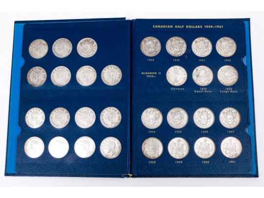 Collection Of 46 Canadian Silver Half Dollars