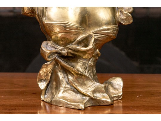 Georges Van Der Straeten (Belgian, 1856-1941) Young Woman With Kerchief Bronze Bust