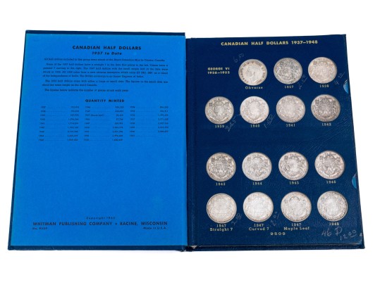 Collection Of 46 Canadian Silver Half Dollars